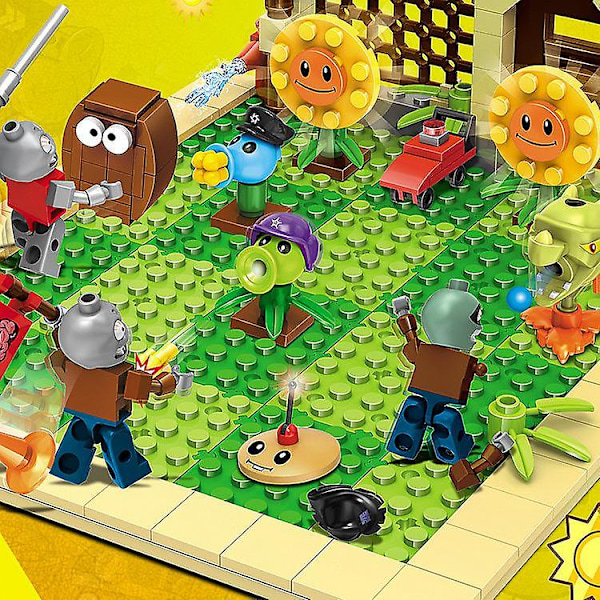 2 Stilarter Plants Vs Zombies Sæt Anime Have Maze Struck Spil Byggeklodser Mursten Kompatibel Gave [DB] As the picture