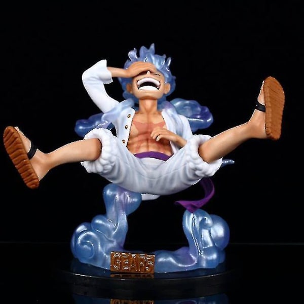 One Piece Luffy Gear 5 Anime Figur Sun God Nika 17cm PVC Action Figur Statue Samleobjekt Modell Dukke Leker for Barn Gave C Db with box 12.5 cm white