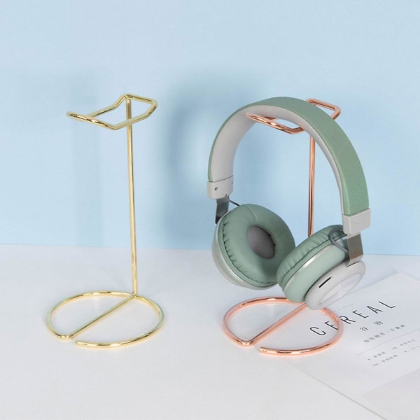 Hörlursstativ för skrivbord, hörlursstativ för alla headset, headsetstativ {DB Rose gold