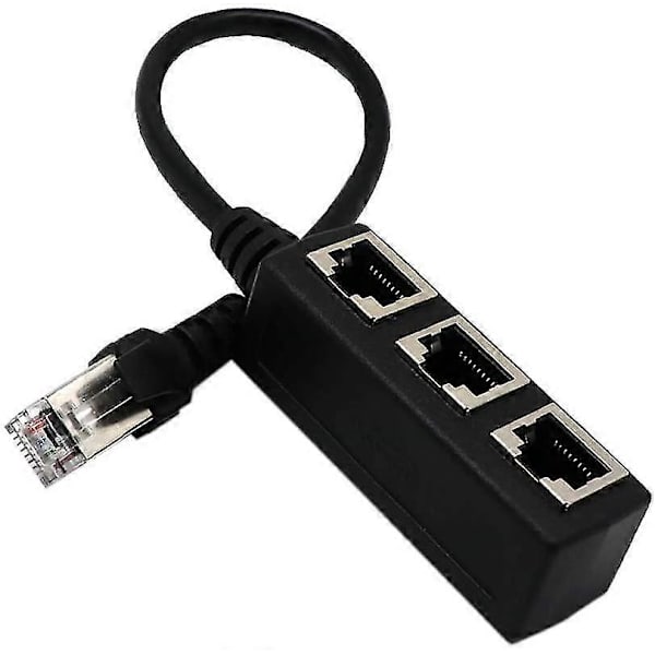 Ethernet Adapterkabel, 1 till 3 Portars Nätverkskabel Splitter, Ethernet Förlängningskabel [DB]