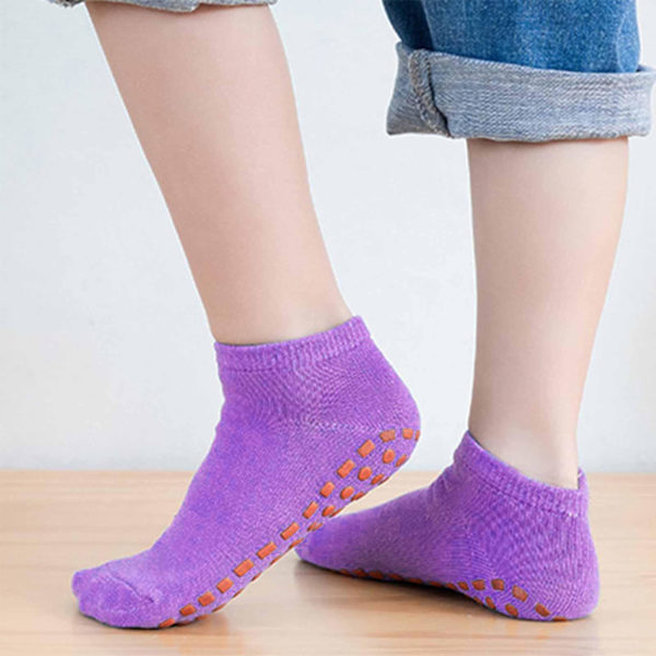 Aikuisille tarkoitetut liukumattomat joogakukat silikonilla pohjassa, kestävät sukat naisille ja miehille paljain jaloin harjoitteluun [DB] Purple