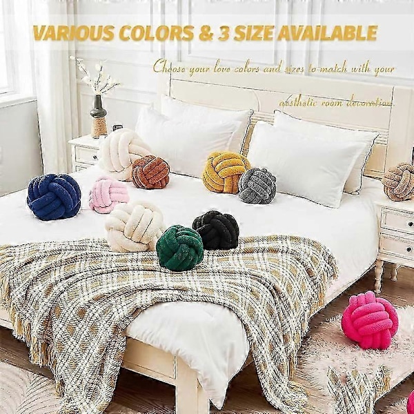 Knutkudde Boll, Mjuk Heminredning Rund Prydnadskudde db Beige 22cm