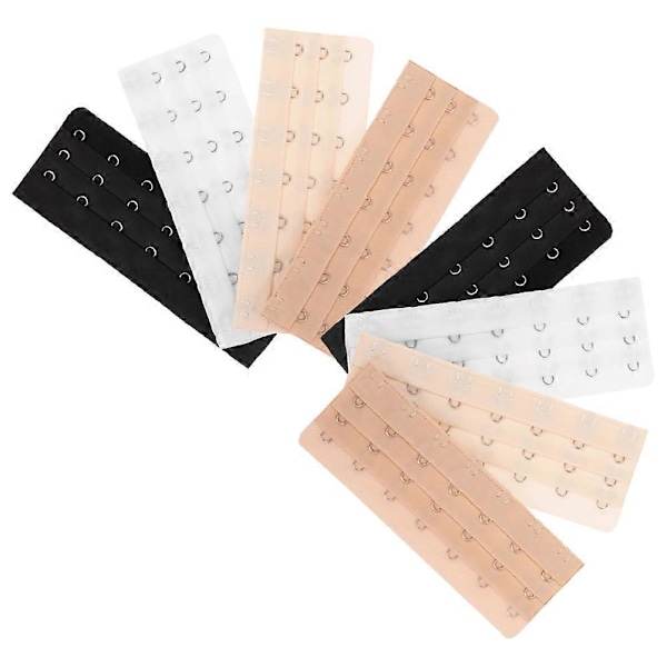 8 stk BH-forlenger 3 rader 7 kroker BH-forlenger Kvinners undertøyforlengere BH-forlengningskroker [DB] 13.10X5.00X0.30CM