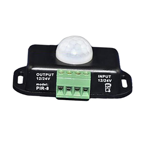 DC 12V 24V PIR-sensor LED-dimmerströmbrytare Rörelseinfrarödströmbrytare [DB] White