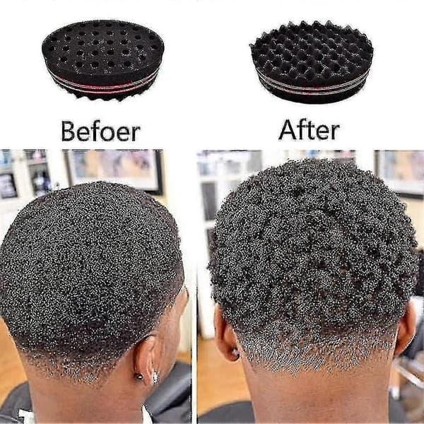 Én pakke hårbørste med svamp, Twists Dread Afro Coils Hårkrøllebørste db