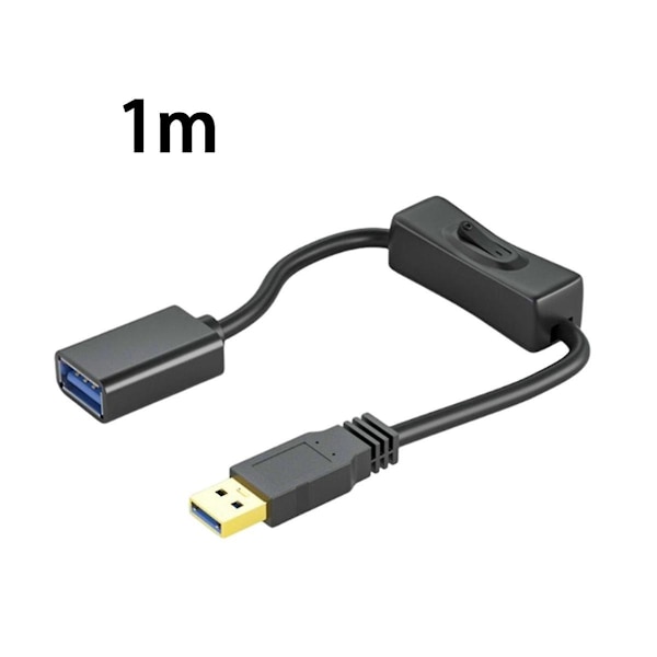Usb3.0-förlängningskabel med strömbrytare rak huvud för Usb-fläkt LED-ljus körinspelare dataström