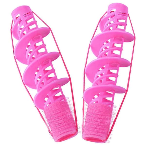 Fleksible permanentruller Hårkrøllere for hårstyling 2 stk rosa farge