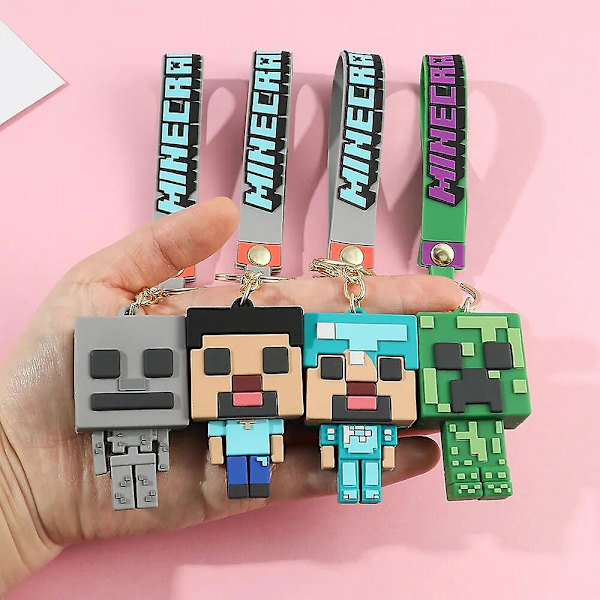 Uusi luovuus Oma maailma 3d hiekkalaatikkopeli avaimenperä Minecraft Pari avaimenperä Laukku riipus Cos toimintahahmo [DB] C