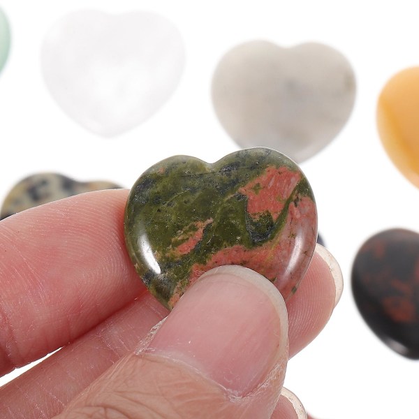 15 kpl Kivisydämet Luonnonkristallikoristeet Sydämenmuotoiset kivikoristeet Sydänkristalleja (sekoitetut tyylit)