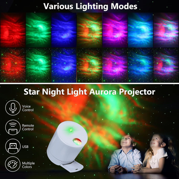 Caiyue Starry Sky Projector Galaxy Projector, Exquisite Nebula Luminous Waves With Remote Control, Adjustable Speed And Brightness