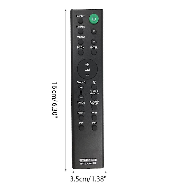 Fjernbetjening Rmt-ah200u til Sound Bar Ht-c390 Ht-rt3 Ht-rt4 Ht-rt40 [DB]