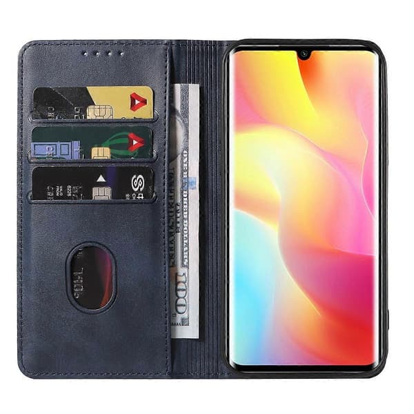Magnetiskt läderfodral för Xiaomi Mi Note 10 Lite [DB] Blue