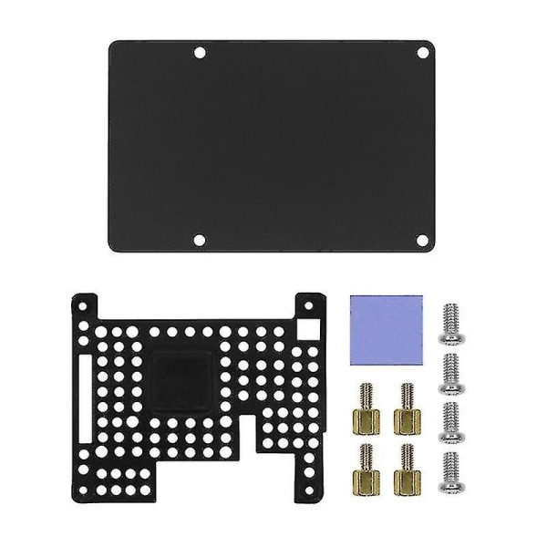 For 4b/3b+/3b Aluminium Heatsink Kabinet Beskyttelseskasse Til 4b Sort