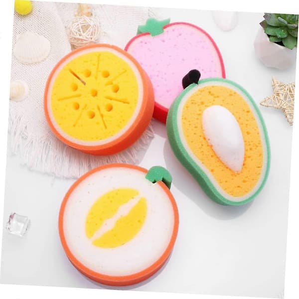 4-pack badsvampar skummande badsvamp söt fruktform barn[DB]
