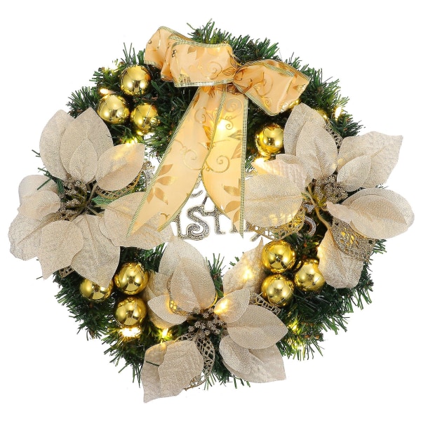 Julelys Xmas dørhengende dekor juletrekrans Feriekrans furukrans