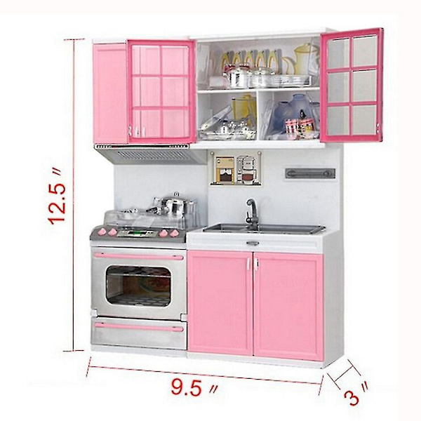 Musta perjantai -tarjoukset Yllätys joululahja Mini Kids Kitchen Leikkiminen Ruokailusetti Kaappi Liesi Tytöt Lelu [ege] -cdsx Db Multicolor