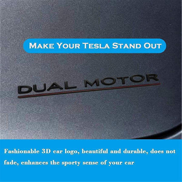 Til Y X S Dual Motor Emblem - 3d Dual Motor Badge Sticker Dekor Performance Badge Tilbehør