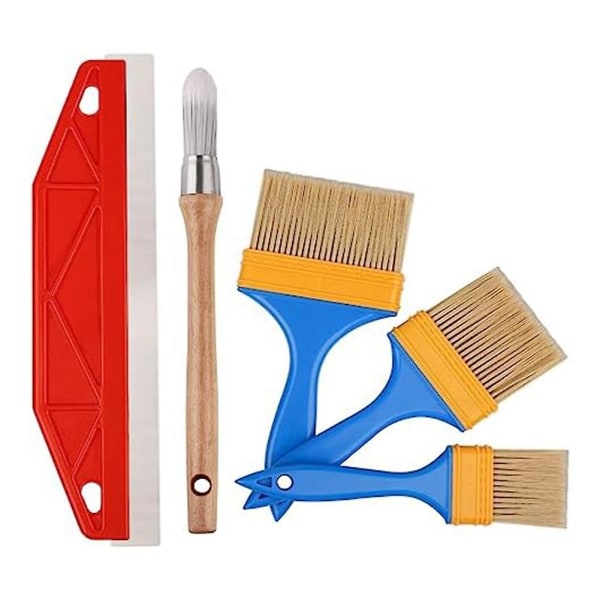 Trimmebørsteværktøjssæt, malerkantbørster til vægge Runde dekorative børster til husmaling