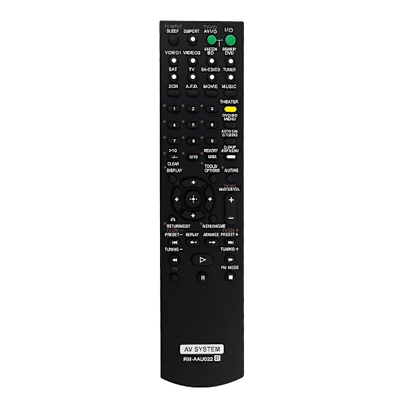 Erstatningsfjernkontroll -AAU022 for hjemmekinosystem STR-DG520 STRKM7500 HTDDWG700 HT-SF2300 STR-KS2300 H db Black