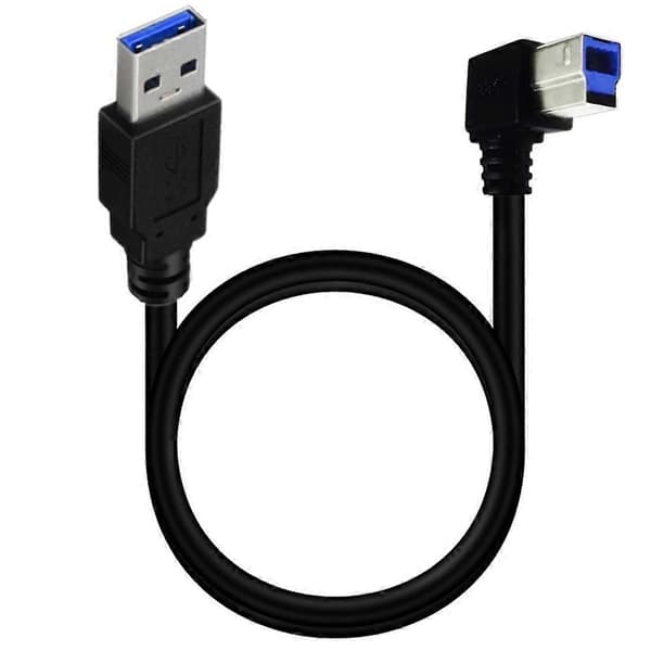 USB3.0 Kabel A Han til B Han 90 Graders Vinkel USB3.0 Printerkabel [DB] Bend down