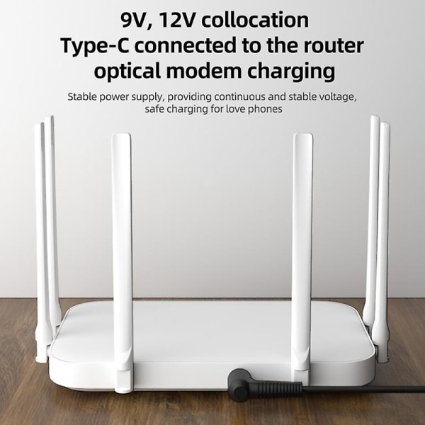 20V 4,0 x 1,7 mm USB-C til DC-adapterkabel til routere, kameraer, tv-boks, skrivebordslamper PVC-netledning Conve Db