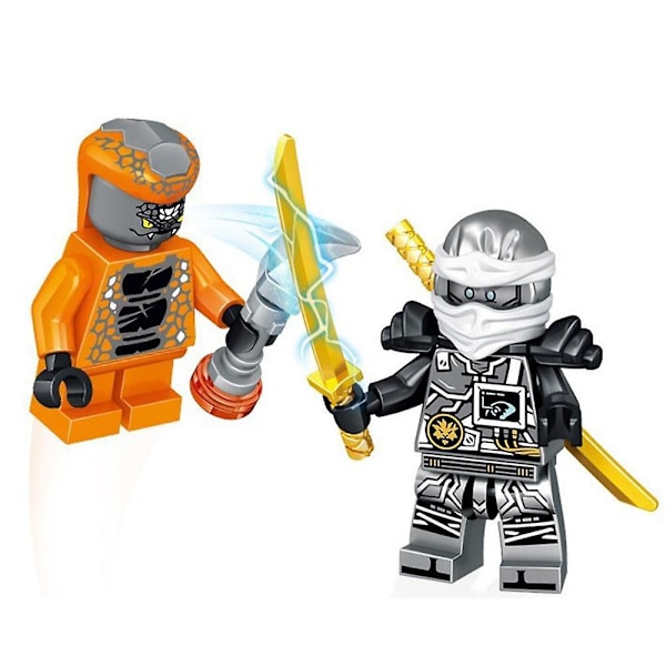 Kvalitets Høj 24stk Kompatible Masters Spinjitzu Kai Jay Cole VS Pyro Vipers Fire Fang Python Byggeklodser Figurer Legetøj db