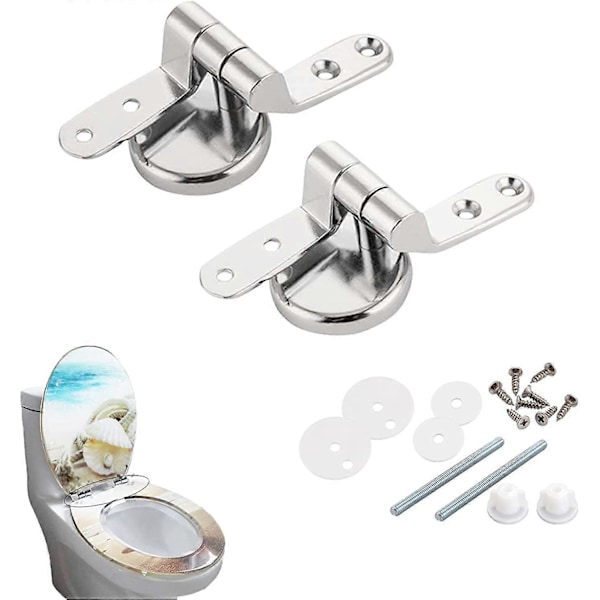 Vara-WC-istuimen saranat, kestävä kromiviimeistelty WC-istuimen lisävarustesetti, kiinteiden WC-istuimen osien asentamiseen - sinkkiseosmateriaali [DB]