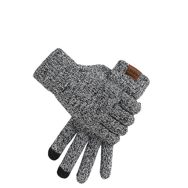 Hætte, Halsvarmer og Handsker Sæt 3 Dele, Elastisk Strikket Hætte Halsvarmer Touch Screen Handsker, Grå (D-4) db brown