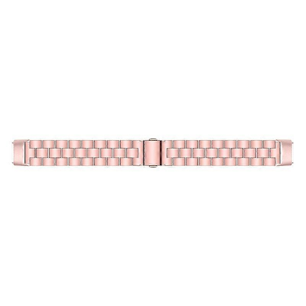 Kolmen helmen ruostumattomasta teräksestä valmistettu älykellon ranneke, metallinen korvaava ranneke Fitbit Luxe -kelloon [DB] Multicolor Rose Pink