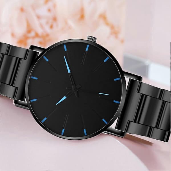 Armbandsur i stål för män Mode Quartzklocka Casual Style[DB]