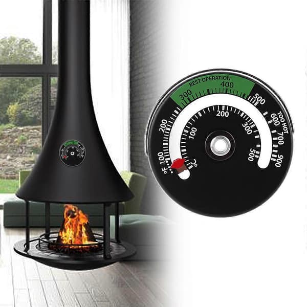 Temperaturmätare Magnetisk Eldstadsugn Termometer Eldstad Temperaturövervakare [db]