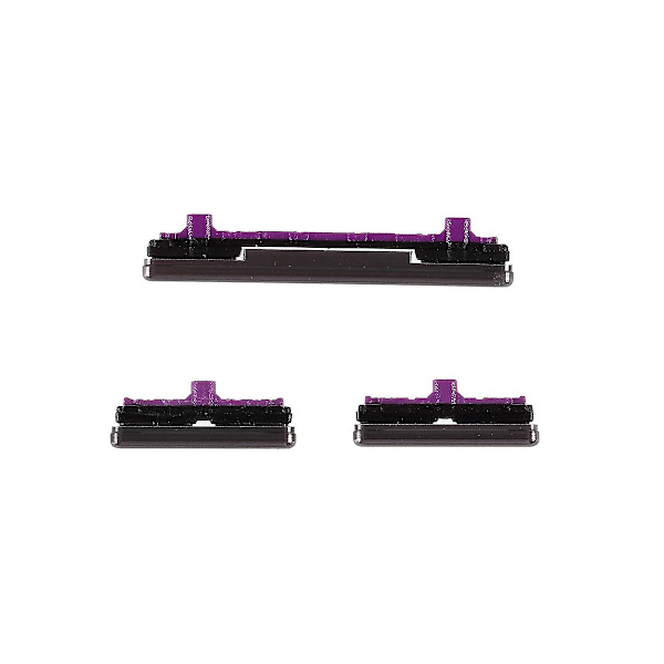 For Samsung Galaxy S10 G973/S10 Plus G975 3 stk/sett OEM Strøm på/av og volum sideknapper [DB] Black Samsung Galaxy S10