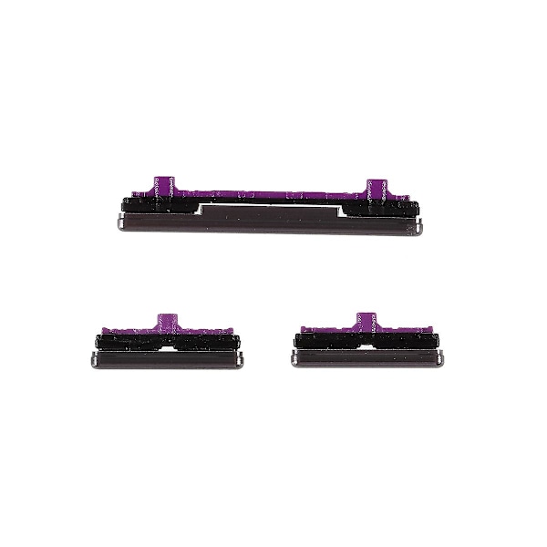 Til Samsung Galaxy S10 G973/S10 Plus G975 3 stk./sæt OEM Tænd/Sluk og Lydstyrke Sideknapper [DB] Black Samsung Galaxy S10