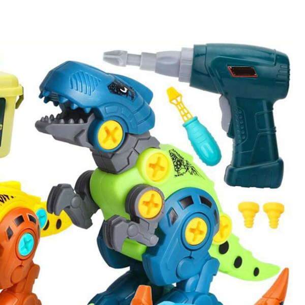 4 kpl Pura dinosauruslelut Sähköinen ruuvaus dinosaurusyhdistelmä Diy Kokoonpano Rakennus Poikale juguetes db Type 3