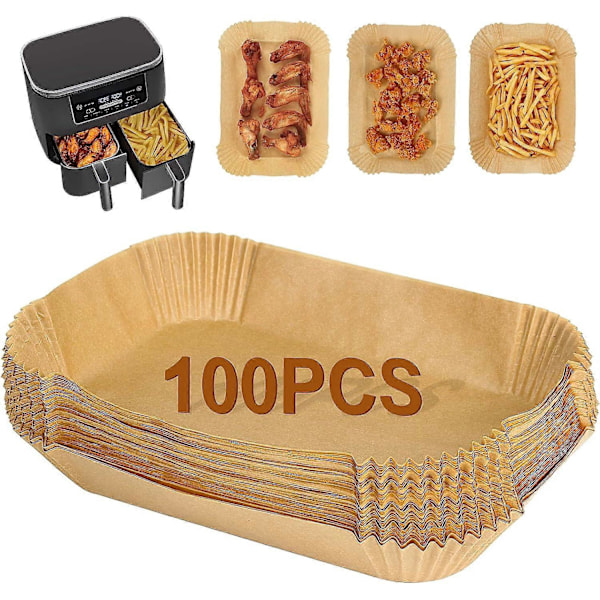 Engångs Luftfritöspapper, 100 st Luftfritös Bakpapper Luftfritös Tillbehör [DB]