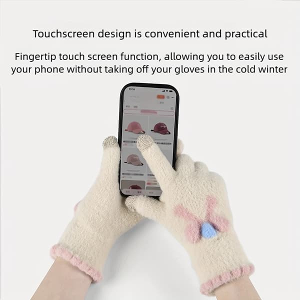 Termiske Vinterhandsker til Kvinder - Kuldesikre Touchscreen-handsker med Pastel Pink/Beige/Blå/, Elastisk Åbning til Skiløb, [DB] Grey