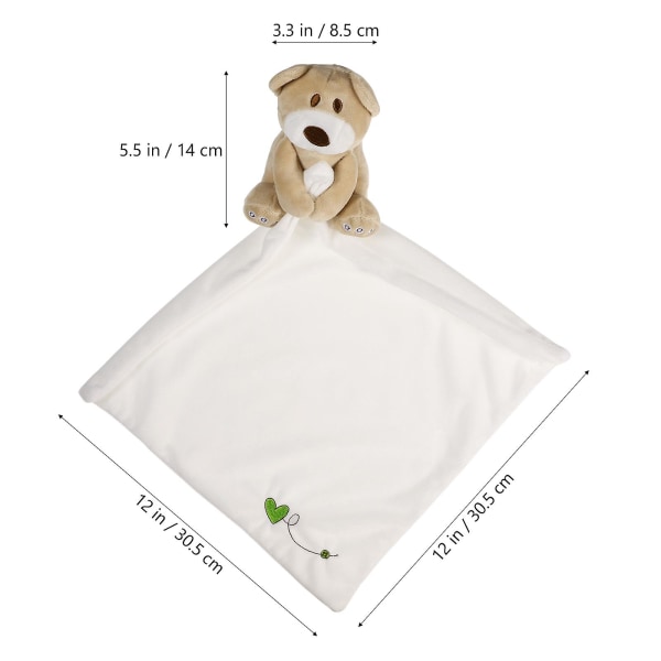 Yeahibaby Adorable Bear Säkerhetsfilt Ljuvligt mjukisdjur Baby Lugnande leksak (vit)