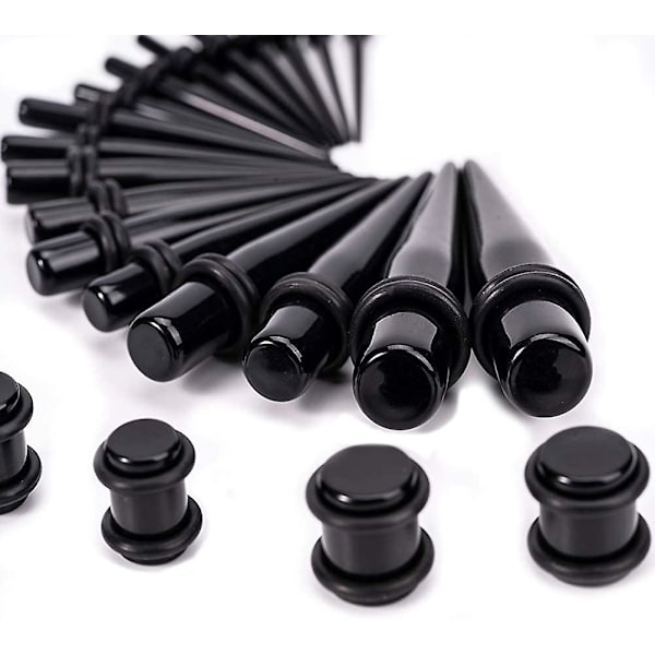 50 st öronpluggar set 14G-00G stretchkit svart {DB}