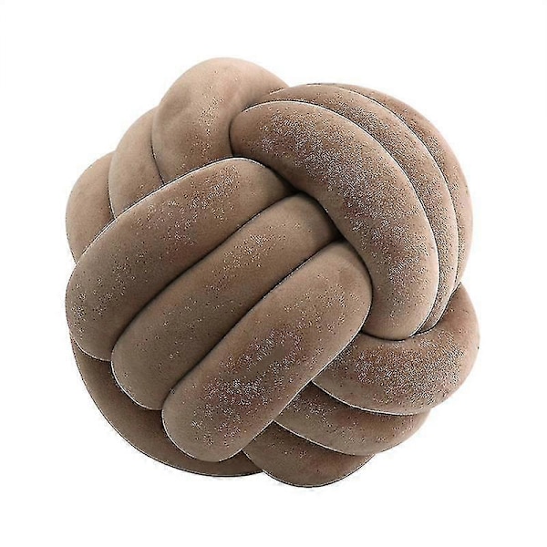 Knot Ball Knot Ball Pute Nappe Plysj Dekorativ Kaste DB dark khaki 20cm