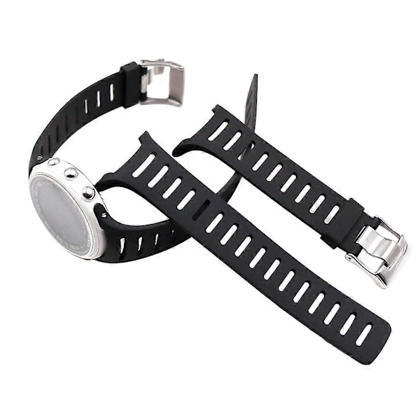 Myk Gummi Urrem med Metallspenne Håndleddsreim med Skrutrekkere for SUUNTO T1 T1C T3 T3C T3D T4C T4D T-serie Smartklokke Tilbehør [DB] Black