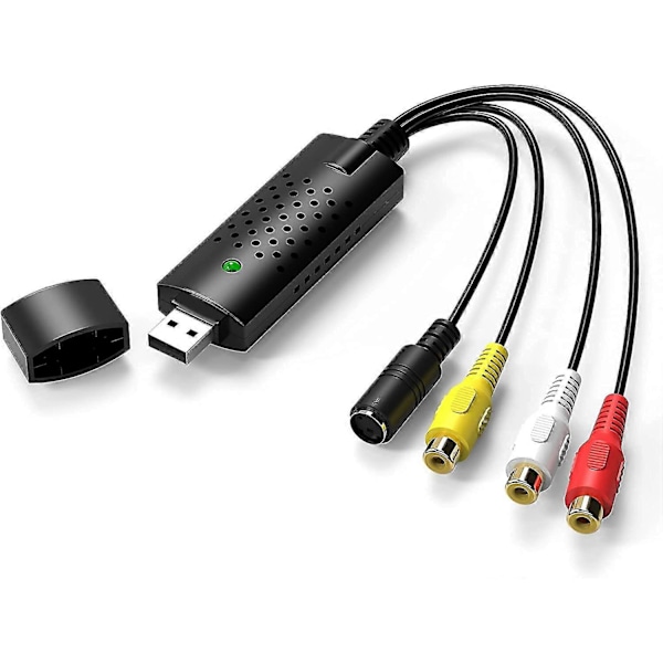 (2 st) Video Grabber USB-Capture Card, Konvertera Hi8 VHS till Digital DVD för Windows PC, Ljud Video Digitaliserings Konverter Adapter [db]