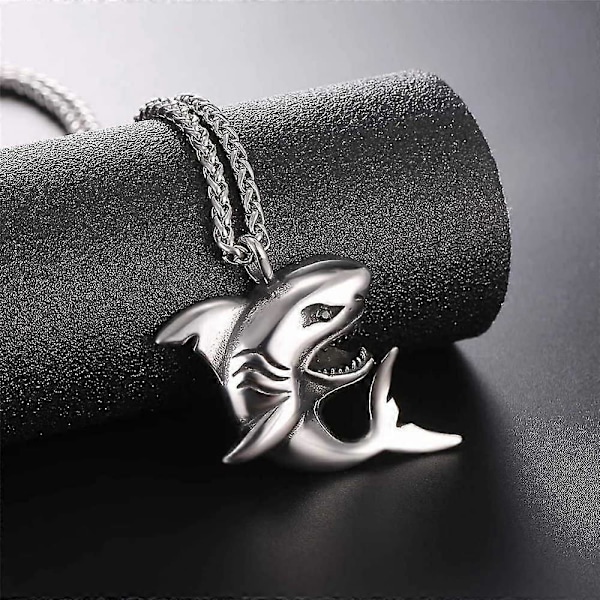 Hai/fisk/delfin Anheng Dyresmykker Menn Gutter Halskjede Med Rustfritt Stål FZY [DB] 01 Shark Stainless Steel