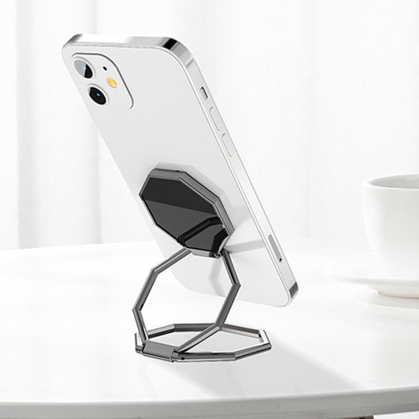 Telefonhållare Bärbar Justerbar Zink Alloy Fällbar Tablet Telefon Ring Stativ kompatibel Bilnavigering db Rose Golden