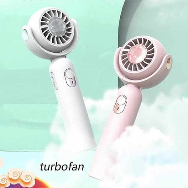 Bærbar håndholdt ventilator, halsventilator, mini bordventilator, multifunktionel ventilator [DB] White