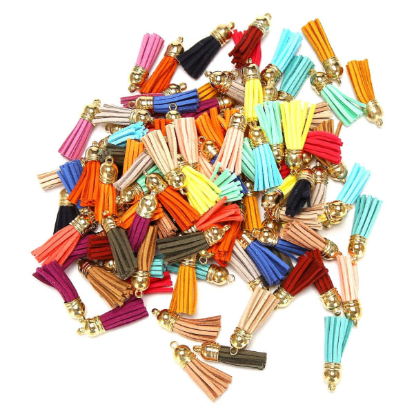 100 stk nøkkelring kvaster lær smykker å lage anheng sjarm for nøkkelring gjør-det-selv håndverksutstyr