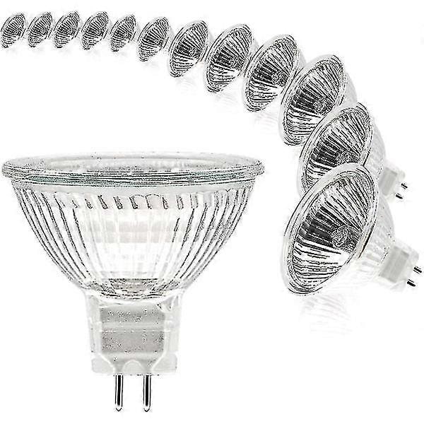 MR16 Spotljuslampa 12V 20W Glödlampa GU5.3 Glödlampa Dimbar 2-stifts Halogenlampor Varmvit 2700K Pack med 12 (mr16-20w-12p) [xh] [Db] Dark green