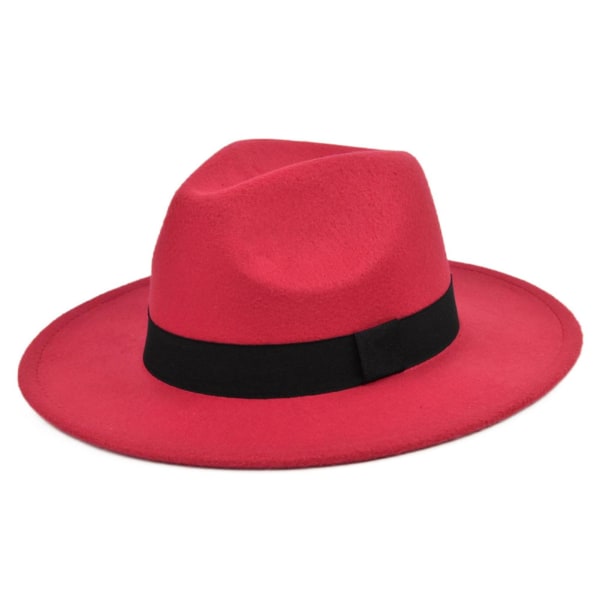 Retro Rancher Hat leveällä reunalla Vintage-tyyli miesten huopahattu lomavaruste Red