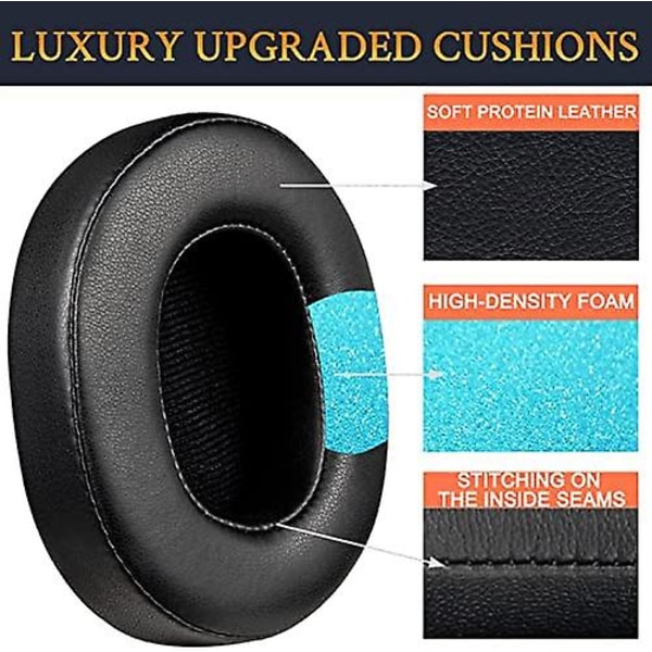 Reservehodetelefoner Øreputer For Skullcandy Hesh 3/anc/evo & Crusher Wireless/anc/evo/360 & Venue Anc Over-ear {DB Protein Leather-Black