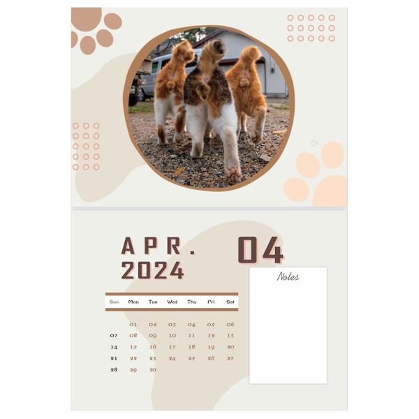Cats Butt Calendar 2024 tuo ja persoonallisuutta päiviisi