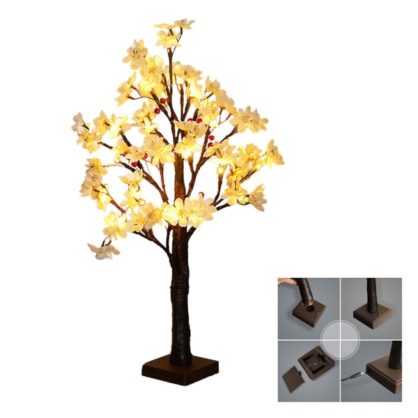Cherry Blossom Tree Led Nattlys Barnegave Holdbar til Valentinsdagen Påske Bursdag Bryllup Bordlampe [DB] White